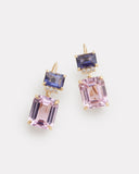 Iolite, Kunzite, and Diamond Drop Earring