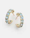 Mosaic Hoop with Aquamarine and Diamonds