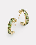 Mosaic Hoops with Green Tourmaline and Diamonds