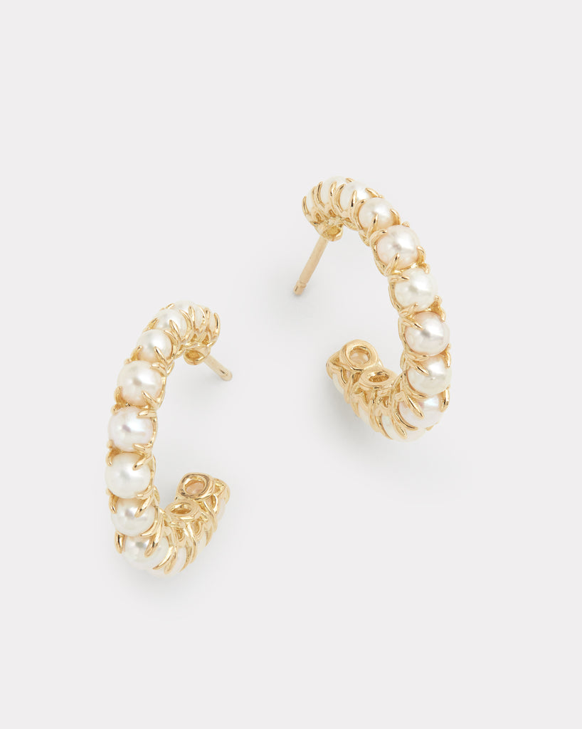 Signature Set Graduated Pearl Hoops