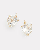 White Topaz and Diamond Heart Drop Earring