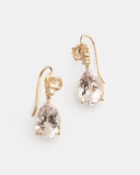Imperial Topaz, Morganite, and Diamond Drop Earring