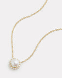 Diamond Edged Freshwater Pearl Necklace