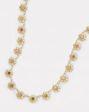 Multicolor Floral Necklace with Diamonds