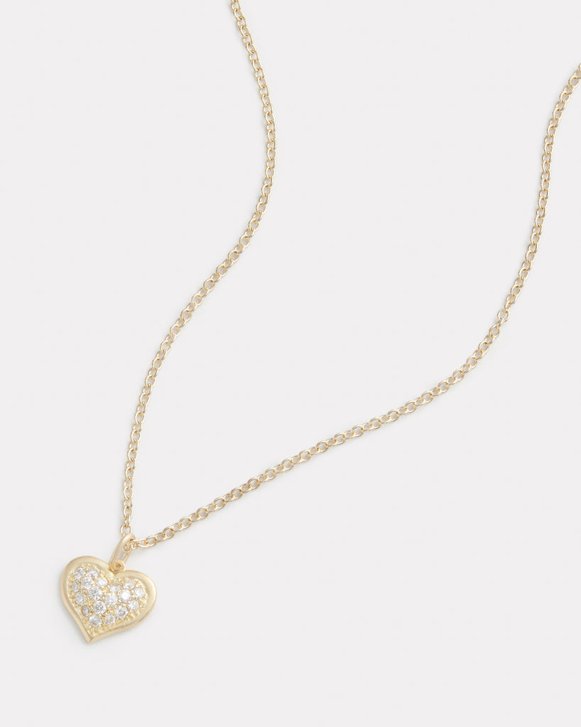 Pave Diamond Heart Necklace