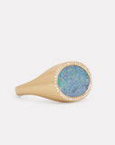 Diamond Edged Opal Ring