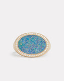 Diamond Edged Opal Ring