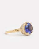 Tanzanite Oval Ring with Diamonds