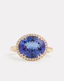 Tanzanite Oval Ring with Diamonds