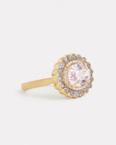 Tanzanite and Diamond Edged Kunzite Ring
