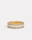Three Row Diamond Band with Blackened Edge