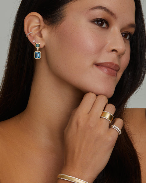 Tourmaline and London Blue Topaz Drop Earrings