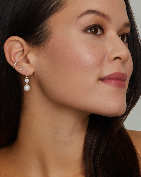Opal and Pearl Drop Earring