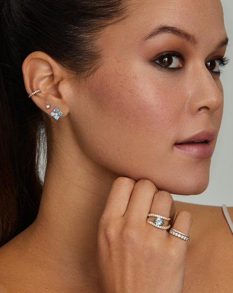 Aquamarine Cluster Studs