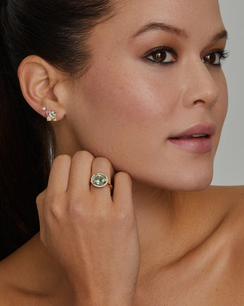 Multicolor Pastel Tourmaline Cluster Studs