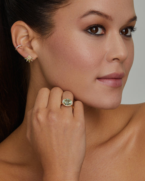 emma@ページ Emerald Cut London Blue Topaz Ring with Diamonds – Jamie Wolf