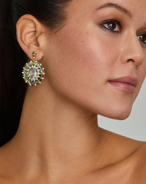 Ombre Floral Oval Earrings