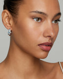 Aquamarine and Diamond Hoops