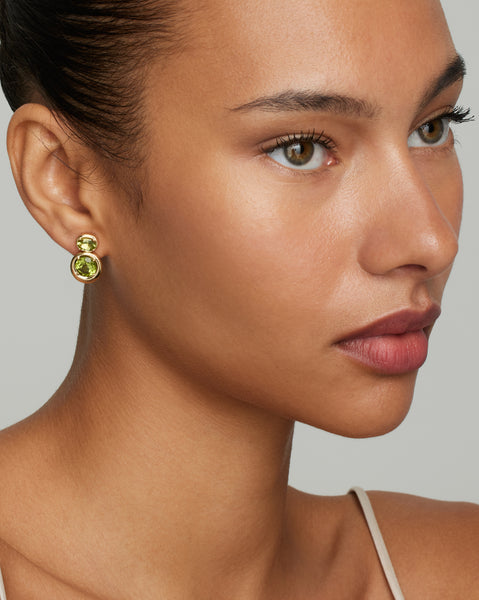Oval and Round Earring with Peridot