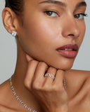 Delicate Vine Studs with Sky Blue Topaz and Diamonds