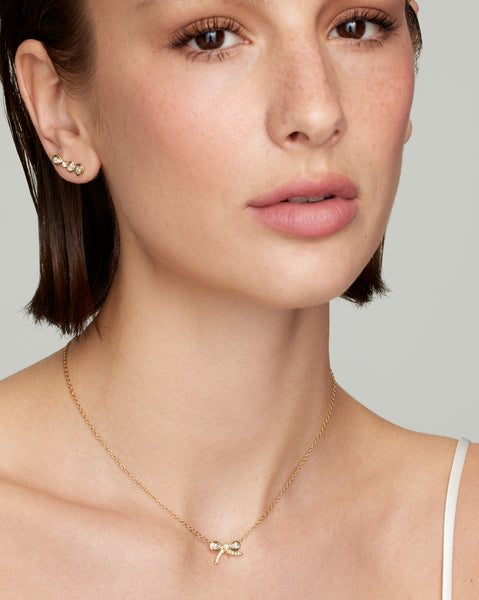Bow Necklace with Diamonds