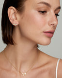 Yellow and White Gold Bow Stud with Diamonds