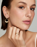 Yellow and White Gold Pear Shape Script Ring