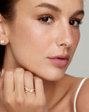 Yellow and White Gold Bow Ring with Diamonds