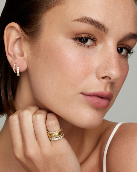 Medium Diamond Hoops