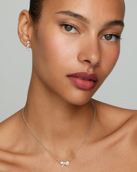 Bow Necklace with Diamonds