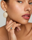 Woven Oval Earrings with Diamonds