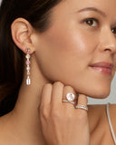 Ombré Pear Shape and Emerald Cut Drop Earrings with Pink Tourmaline, Kunzite and Diamonds