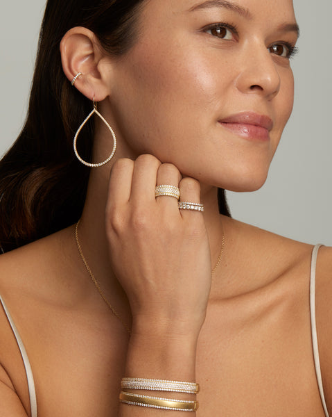 Diamond Edged Hinged Bracelet with Pave Diamonds