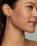 Ombré Oval Drop Earring with Pink Tourmaline and Diamonds