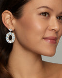 Oval Earring with Pear Shaped Sky Blue Topaz and Diamonds