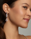 Ombré Oval and Pear Shape Earring with Iolite, Tanzanite, Rose of France and Diamonds