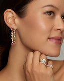 Asymmetrical Earring with Tourmaline and Diamonds