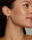 Morganite and Rhodolite Pear Shape Drop Earring with Diamonds