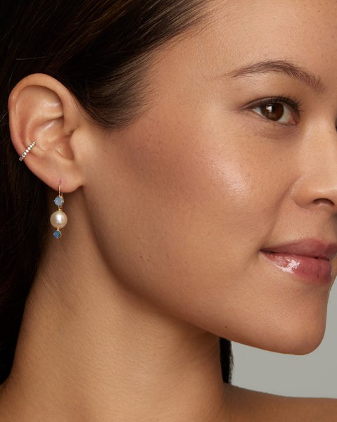 Pearl Drop Earring with Opal
