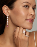 Ombré Pear Shape Drop Earring with Pink Tourmaline and Diamonds