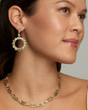 Ombré Circular Earring with Green Tourmaline and Diamonds