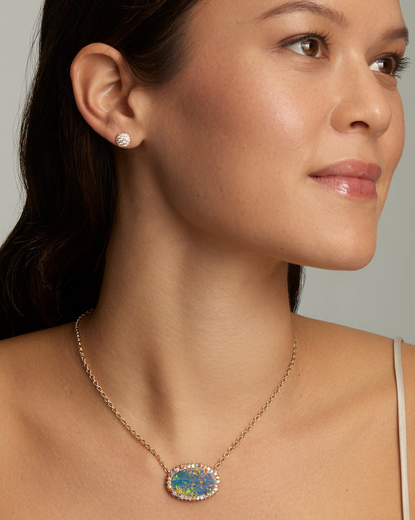 Opal Necklace with Multicolor Sapphires and Diamonds – Jamie Wolf