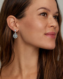 Floral Drop Earrings with Aquamarine and Diamonds