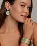Woven Pear Shape Earrings with Emeralds and Diamonds