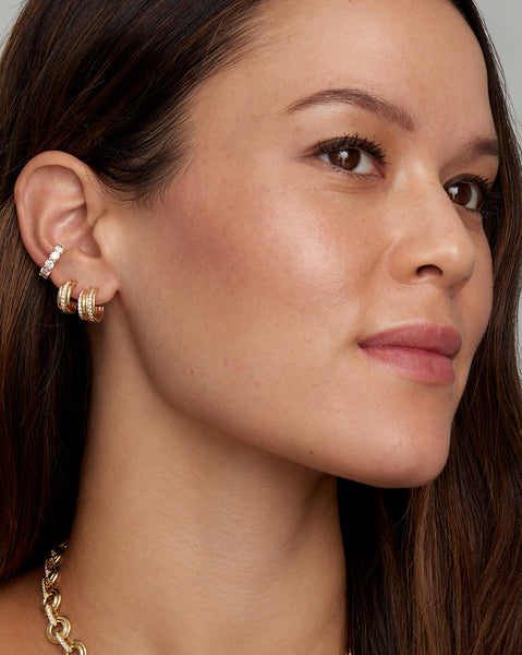 Five Row Diamond Hoops