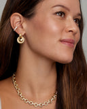 Triple Hoops with Domed Diamond Detailed Round Drops
