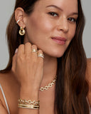 Five Row Hinged Bangle with Diamonds