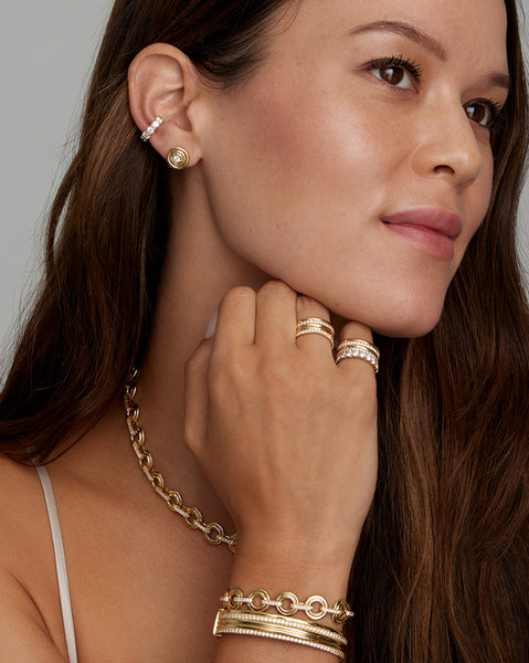 Double Surround Studs with Diamonds