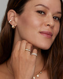 Yellow and White Gold Linked Round Diamond Band