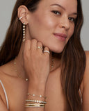 Yellow and White Gold Round Edge Diamond Bracelet with Toggle Clasp